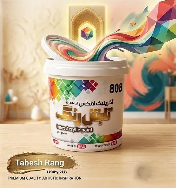 رنگ آکریلیک لاتکس نیمه مات 808 تابش گالن (4 عددی)